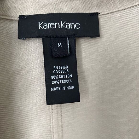 Karen Kane lightweight classic Safari style front pocket trenchcoat unlined - Picture 6 of 6